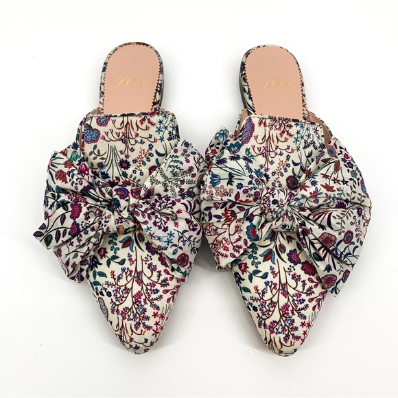 J.Crew Liberty of London Bow Marina Mules Size 5.5